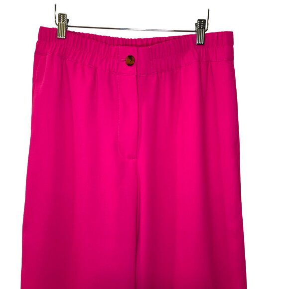 J. Crew Bright Pink Wide Leg Cropped Trousers Size 10 - Picture 2 of 5